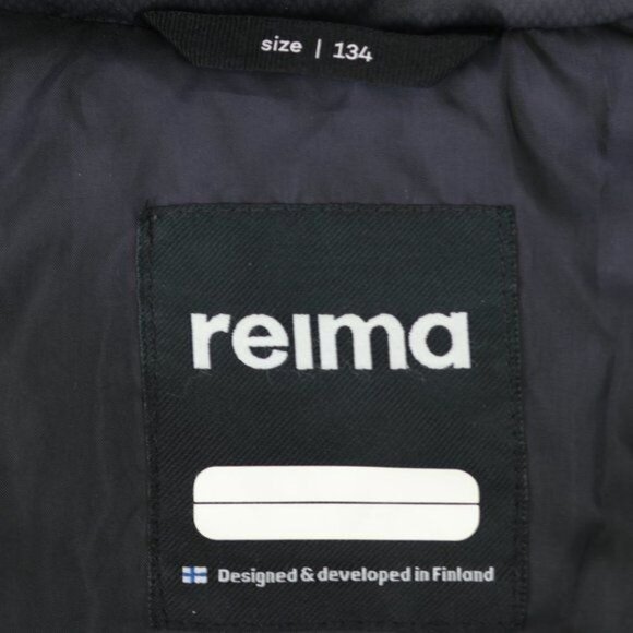 Reima Kids Size 9 Black Gray Quilted Full Zip Duck Down Insulated Winter Jacket - Picture 8 of 11